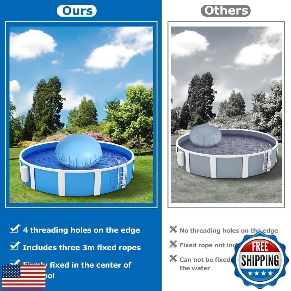Pool Pillows for Above Ground Pools 4 x 4 ft Pool Air Pillow with Ropes PVC - Picture 4 of 5